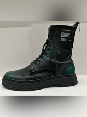 VIRÓN 1992 AppleSkin Vegan Platform Combat Boots Forest Green Black EU 43 US Men